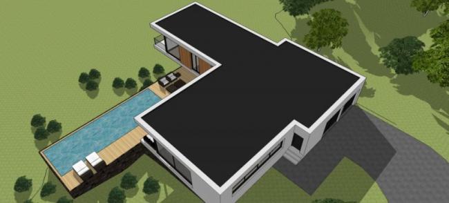 Sketchup别墅模型|独栋别墅，现代风格