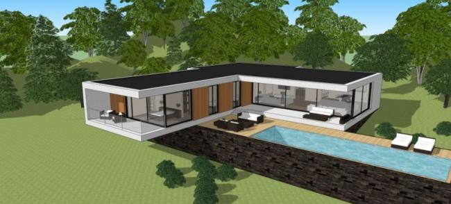 Sketchup别墅模型|独栋别墅，现代风格