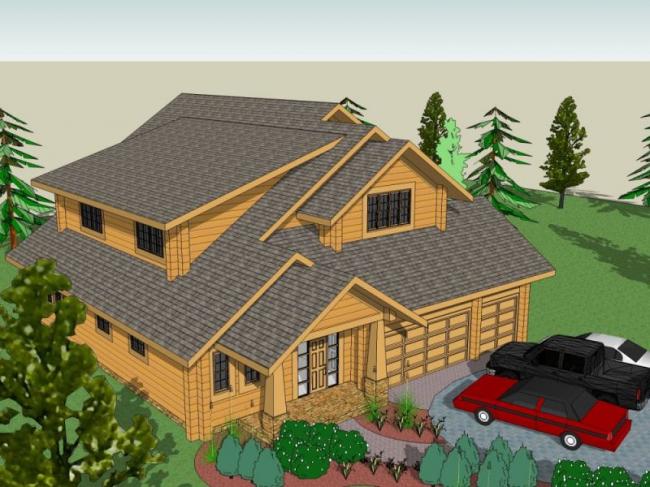 Sketchup别墅模型|独栋别墅，古典风格