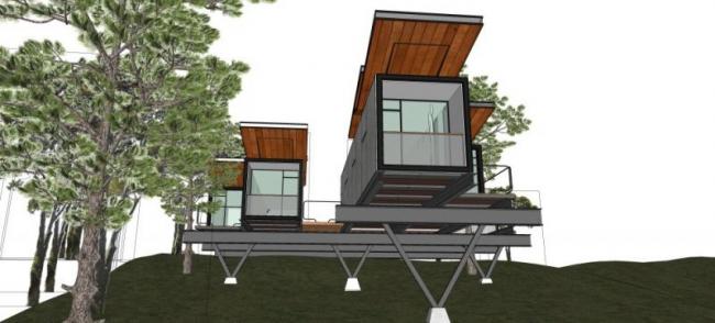 Sketchup别墅模型|独栋别墅，现代风格