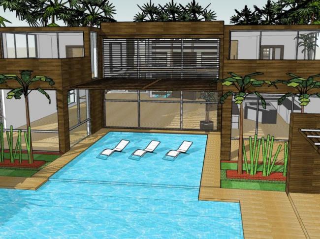 Sketchup别墅模型|独栋别墅，现代风格