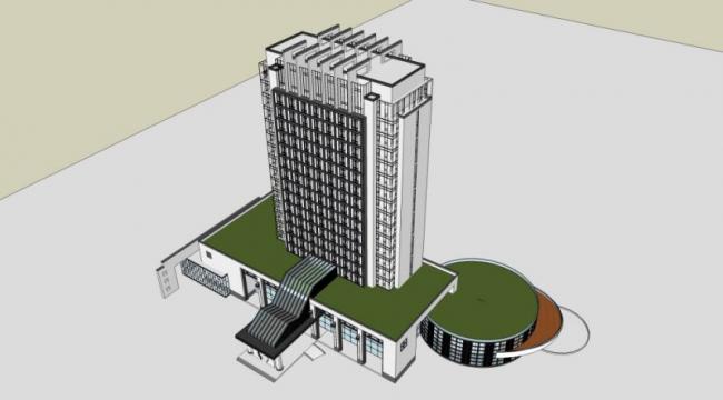 Sketchup别墅模型|高层酒店，东方新古典