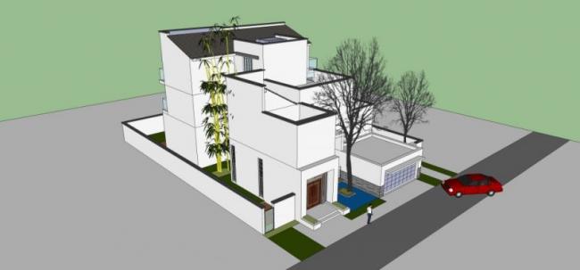 Sketchup别墅模型|独栋别墅，现代中式风格