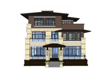 Sketchup别墅模型|叠拼别墅，现代风格-BIM建筑网