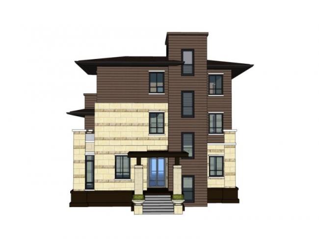 Sketchup别墅模型|叠拼别墅，现代风格