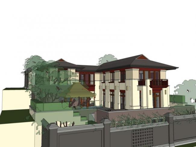 Sketchup别墅模型|独栋别墅，现代风格