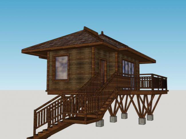 Sketchup别墅模型|独栋别墅，现代风格