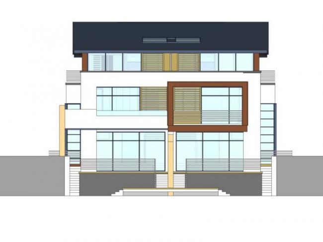 Sketchup别墅模型|双拼别墅，现代风格