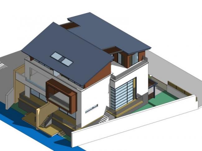 Sketchup别墅模型|双拼别墅，现代风格