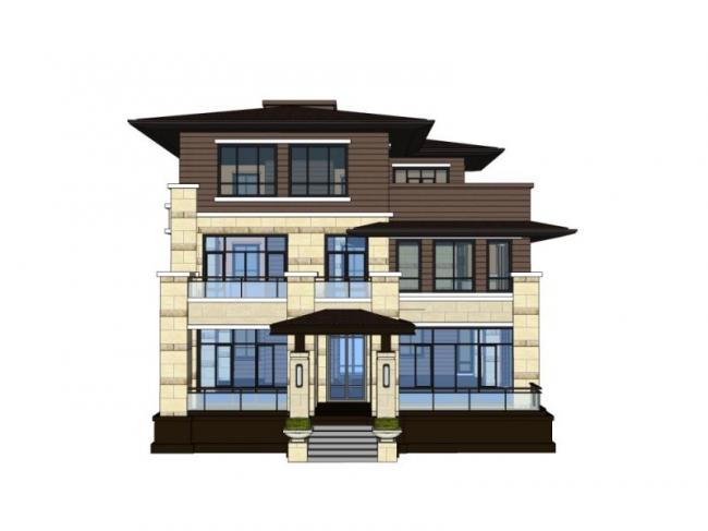 Sketchup别墅模型|独栋别墅，现代风格