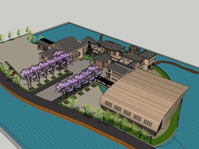 Sketchup别墅模型|别墅，西方新古典