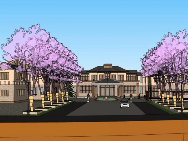 Sketchup别墅模型|别墅，西方新古典