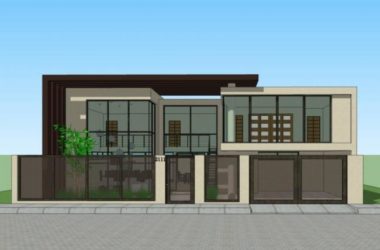 Sketchup别墅模型|独栋别墅，现代风格-BIM建筑网