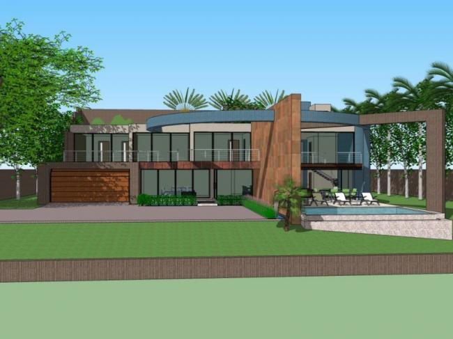 Sketchup别墅模型|独栋别墅，现代风格