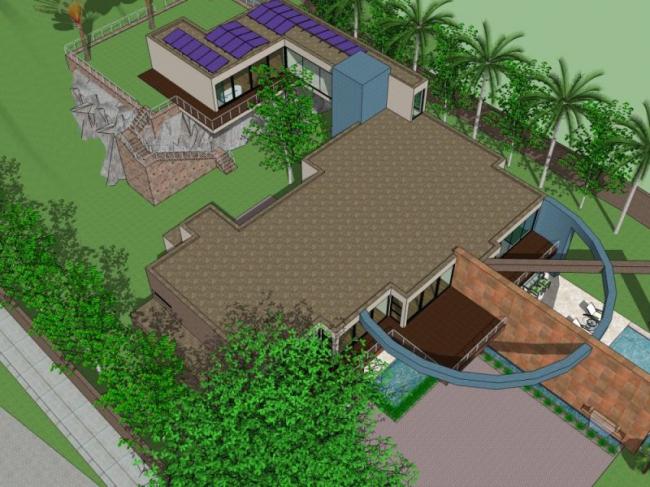 Sketchup别墅模型|独栋别墅，现代风格