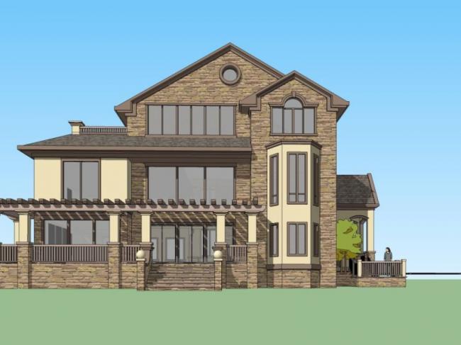 Sketchup别墅模型|独栋别墅，现代风格