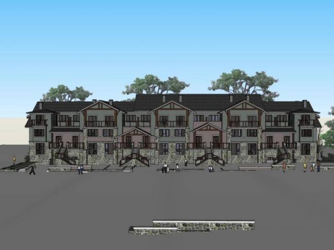 Sketchup别墅模型|联排别墅，现代风格