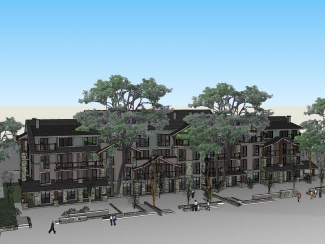 Sketchup别墅模型|联排别墅，现代风格