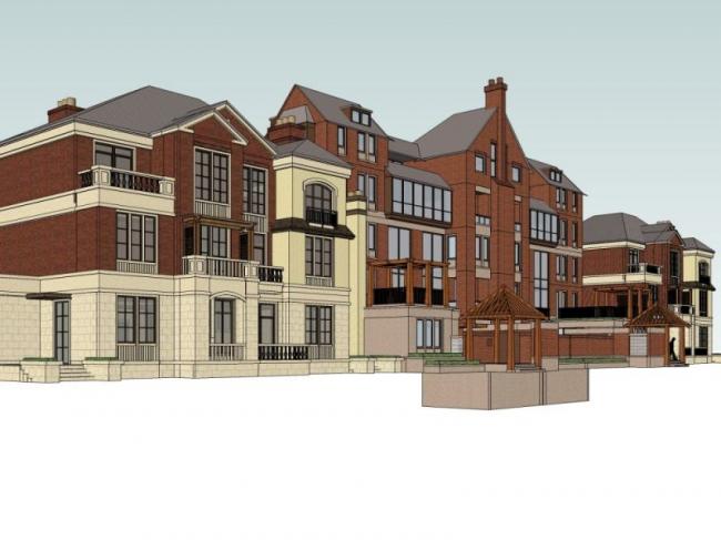 Sketchup别墅模型|联排别墅，欧式风格