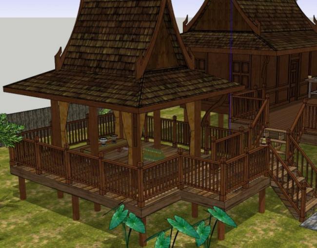 Sketchup别墅模型|度假小木屋，现代风格