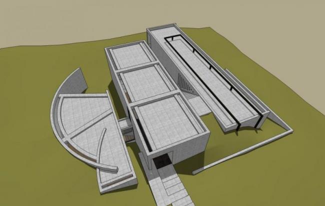 Sketchup别墅模型|小莜住宅，独栋别墅，现代风格，安藤忠雄