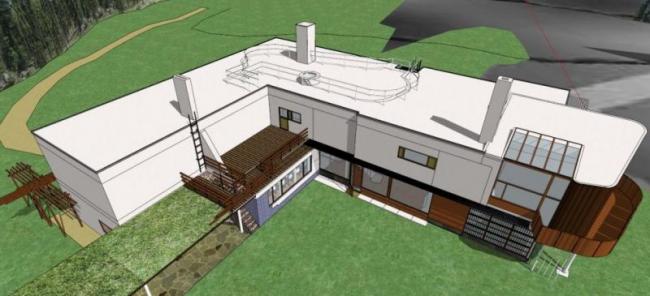 Sketchup别墅模型|独栋别墅，阿尔瓦·阿尔托，现代风格
