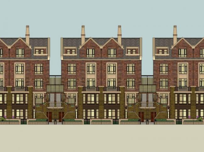 Sketchup别墅模型|联排别墅，英式风格