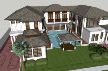 Sketchup别墅模型|独栋别墅，中式风格-BIM建筑网