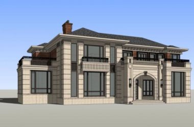 Sketchup别墅模型|独栋别墅，现代风格-BIM建筑网