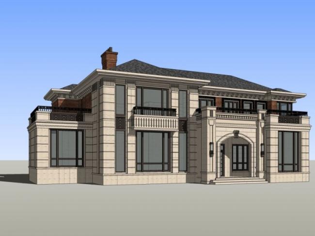 Sketchup别墅模型|独栋别墅，现代风格