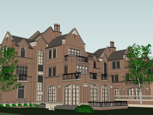 Sketchup别墅模型|联排别墅，古典风格