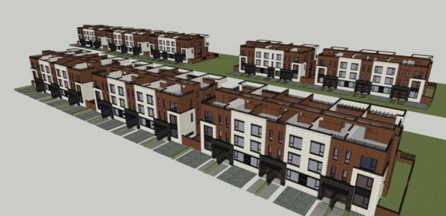 Sketchup别墅模型|联排别墅，现代风格