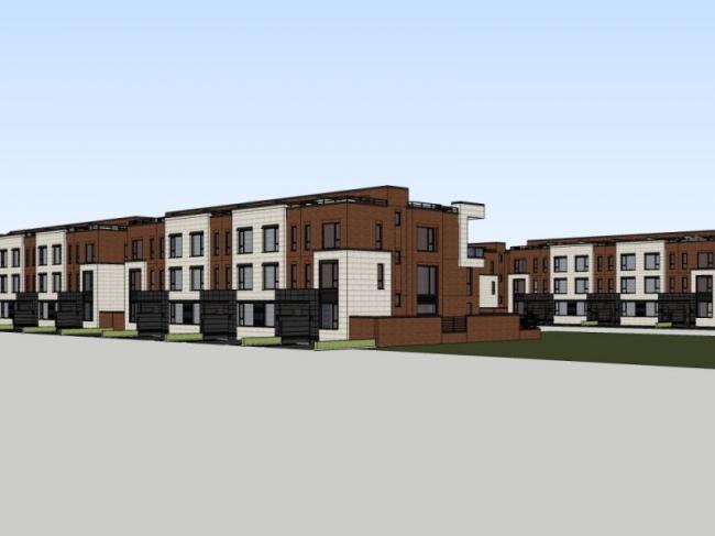 Sketchup别墅模型|联排别墅，现代风格