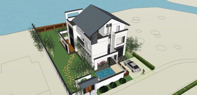 Sketchup别墅模型|独栋别墅，现代风格
