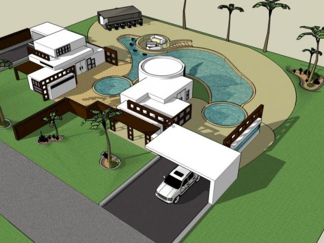 Sketchup别墅模型|独栋别墅，现代风格