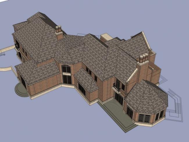 Sketchup别墅模型|独栋别墅，现代风格