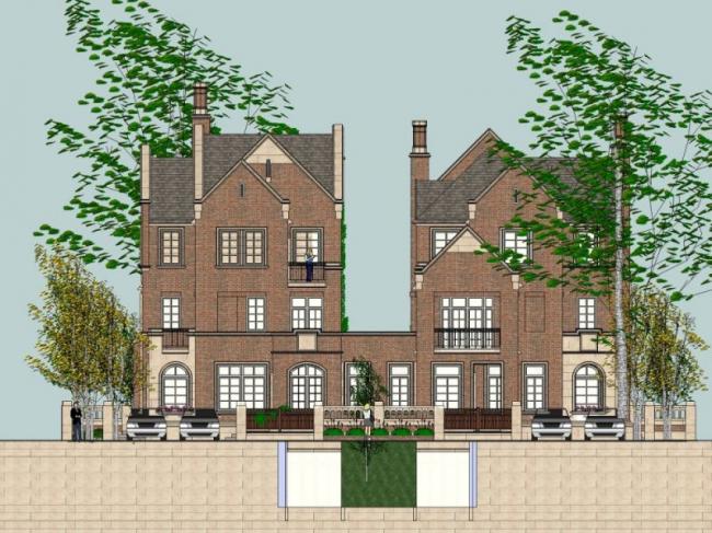 Sketchup别墅模型|双拼别墅，古典风格