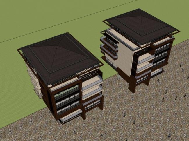 Sketchup别墅模型|别墅，花园洋房，现代风格