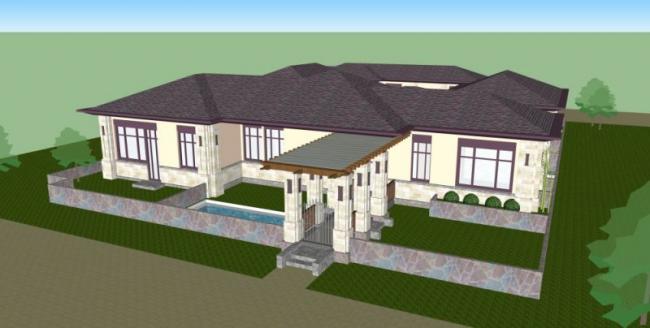 Sketchup别墅模型|独栋别墅，现代风格