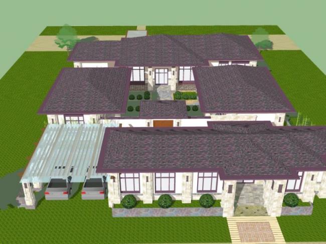 Sketchup别墅模型|独栋别墅，现代风格
