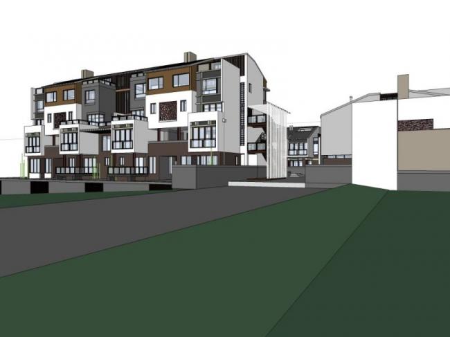 Sketchup别墅模型|联排别墅，现代风格