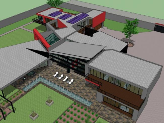 Sketchup别墅模型|独栋别墅，现代风格