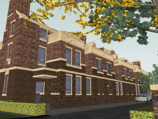 Sketchup别墅模型|联排别墅，古典风格