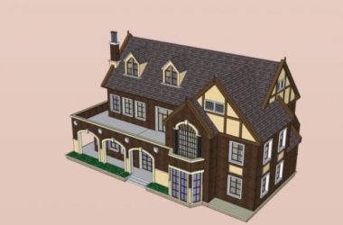 Sketchup别墅模型|独栋别墅，古典风格-BIM建筑网