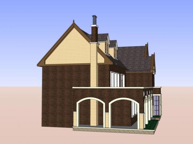 Sketchup别墅模型|独栋别墅，古典风格