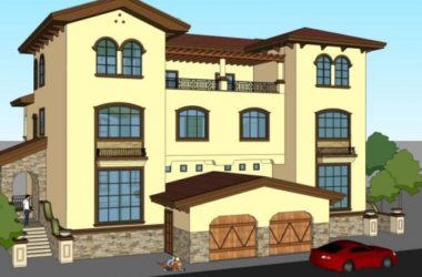 Sketchup别墅模型|双拼别墅，古典风格-BIM建筑网