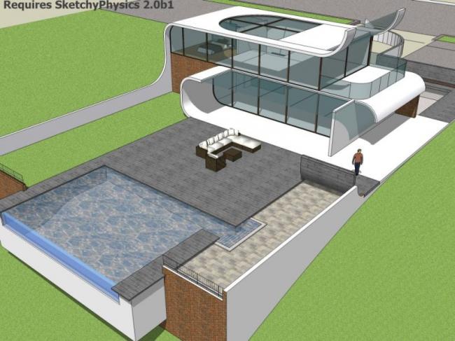 Sketchup别墅模型|独栋别墅，现代风格