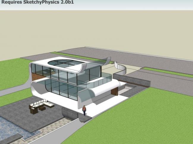 Sketchup别墅模型|独栋别墅，现代风格