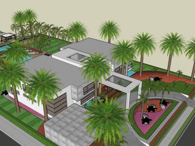 Sketchup别墅模型|独栋别墅，现代风格
