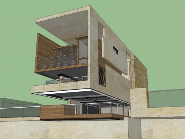 Sketchup别墅模型|独栋别墅，现代风格